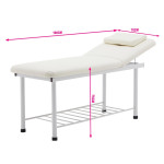 Κρεβάτι Μασάζ Φυσικοθεραπείας Σταθερό Μεταλλικό SuperOrtho White με ανύψωση πλάτης εξεταστικό